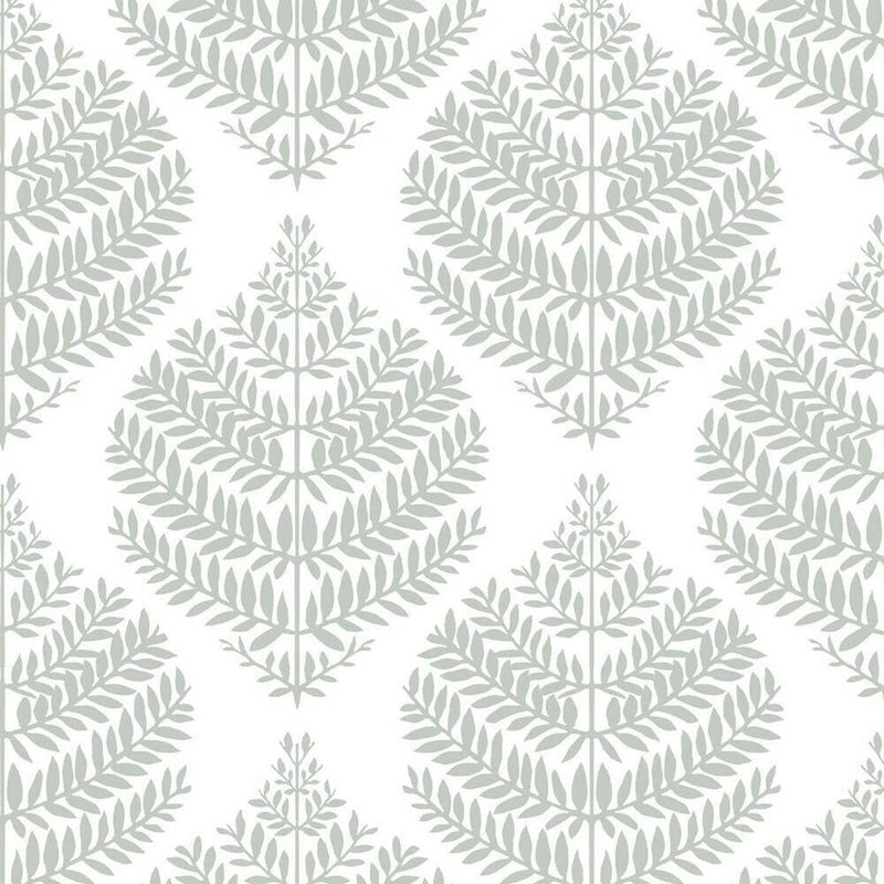 RoomMates RMK11511WP Hygge Fern Damask Gray Peel and Stick Wallpaper - Image 1